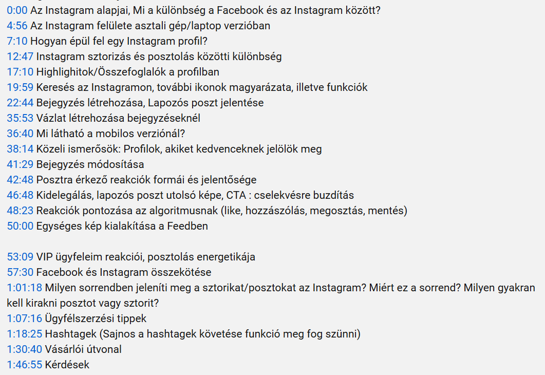 IGKurzus tartalomjegyzék