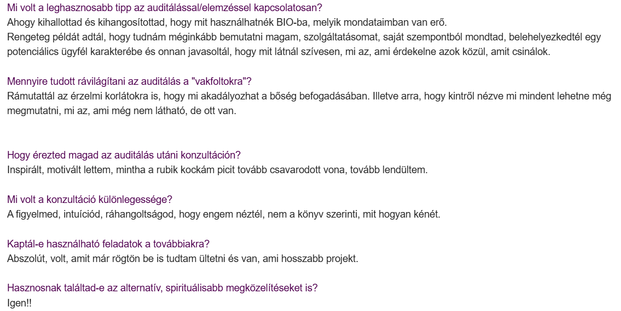 audit_visszajelzés_renitől Visszajelzés videós profilelemzésről